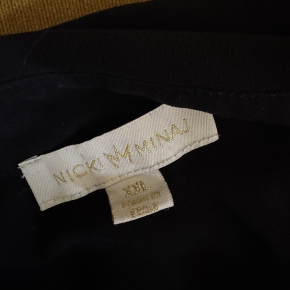 Nicki Minaj Black Chiffon Studded Collar Button Down Blouse XXL back cut outs - Picture 6 of 6